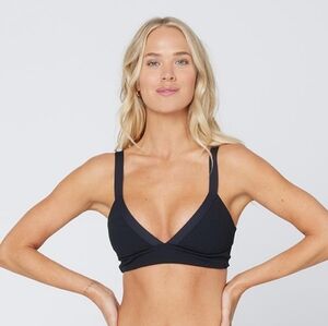 L space Black Vera ribbed bikini top new with tags size Small